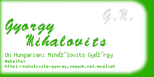 gyorgy mihalovits business card